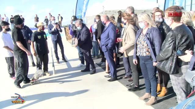 Inauguration du skatepark de Caudry  avec  Frédéric Bricout, Xavier Bertrand, , Anne Sophie Boisseaux, Guy Bricout,   - www.caudrevision.fr