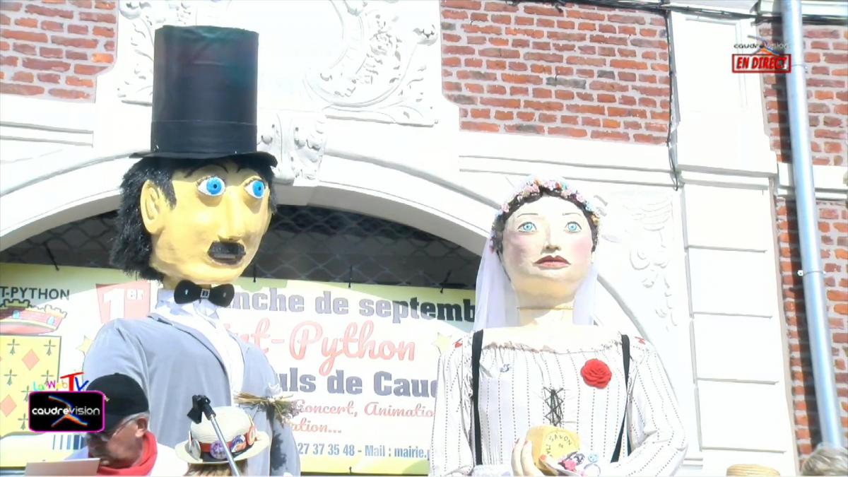 Mariage des géants Jennifer et Léon Dimanche 1er  Septembre 2024 á Saint Python  - www.caudrevision.fr