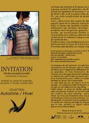 Votre invitation a la vente de dentelles et broderies automne 2023
